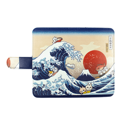 (名画)ネコ冨嶽三十六景/マルチタイプ手帳型ケース