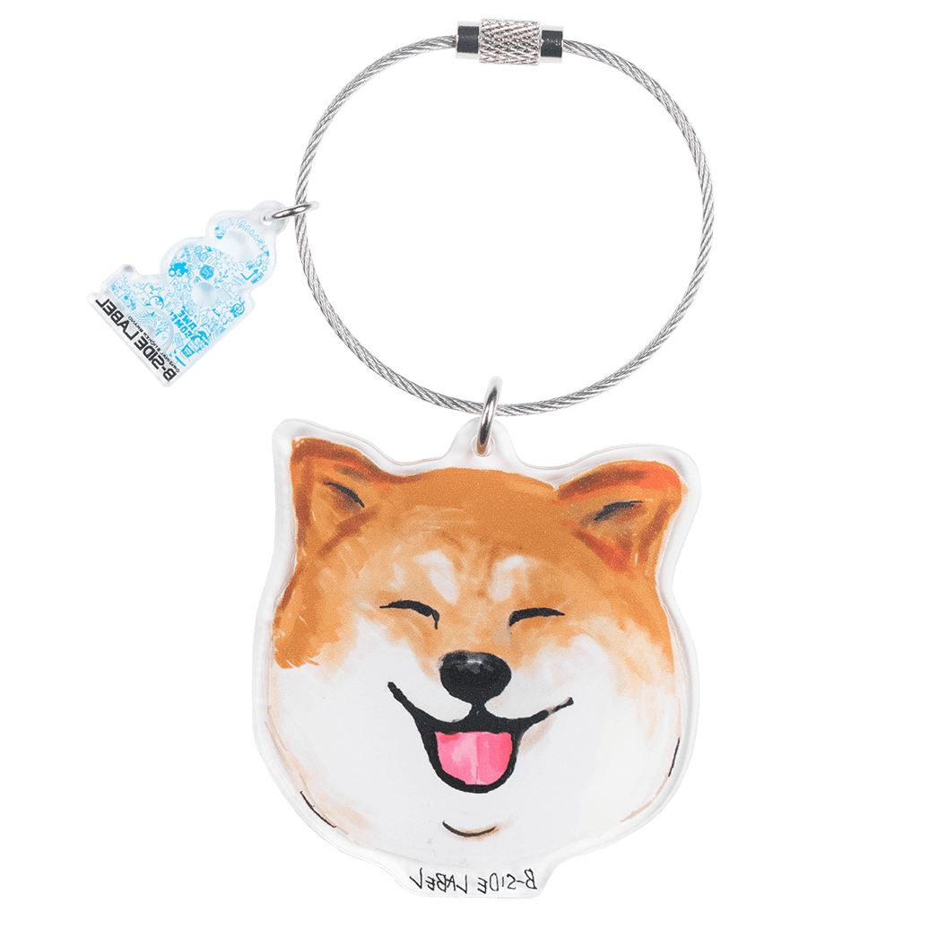 Happy smile！ 手描き 柴犬さんと 革タグの サージカルネックレス 