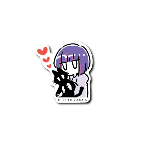 デフォ黒猫と紫ガール/スモール限定ステッカー