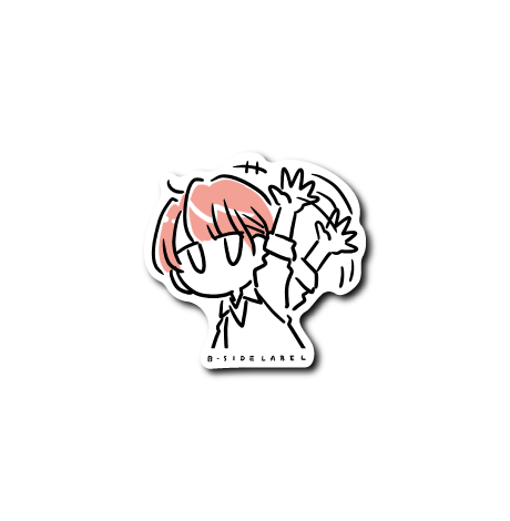 デフォお手振り赤ガール/スモール限定ステッカー