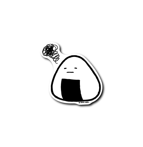 真顔モヤモヤおにぎり/スモール限定ステッカー