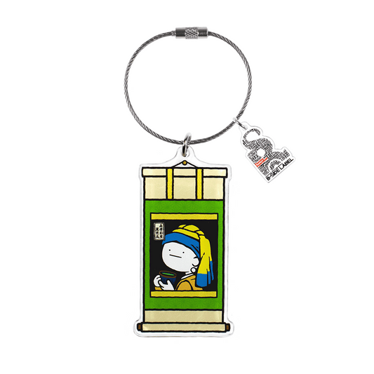 (和企画)真顔真珠掛け軸/キーリング