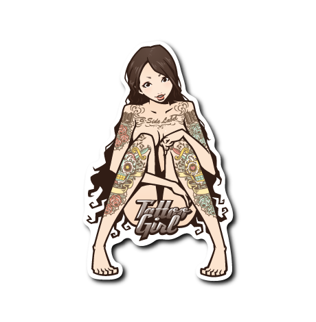 タトゥー女M字(黒髪)