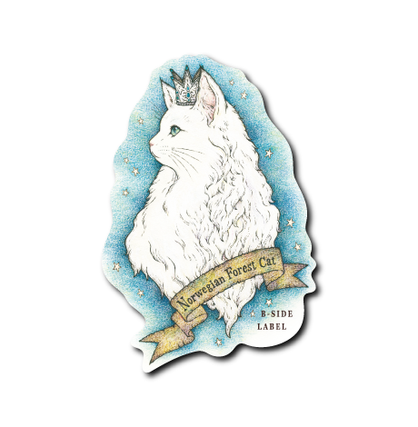 Norwegian Forest Cat(青背景)