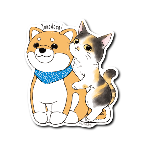 猫と友達の柴犬(三毛)