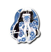 和服女の子鞠(青)