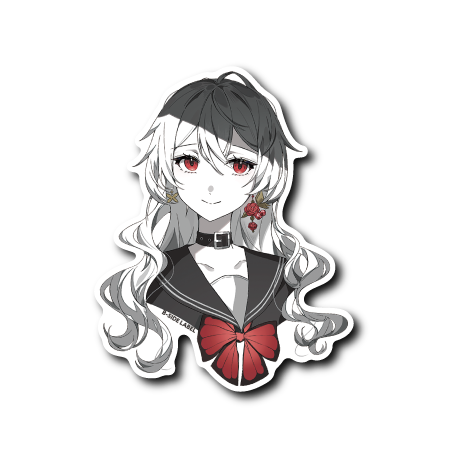 赤リボン制服少女