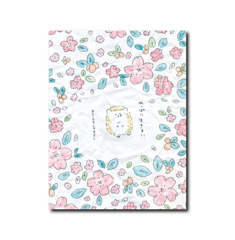 泣き虫ハリネズミピンク花(四角)