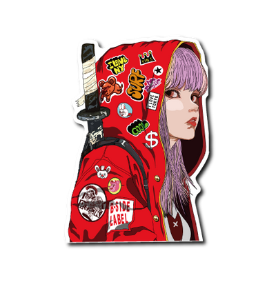 派手髪フードサムライ(赤服)