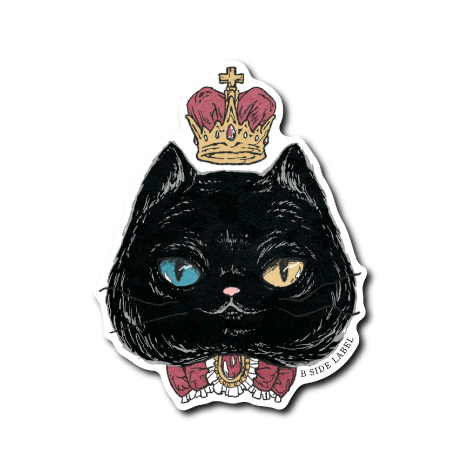 王冠ネコ顔(黒猫)