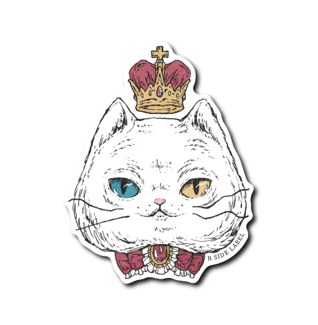 王冠ネコ顔(白猫)