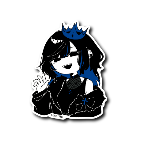 真っ黒王冠女子(青)