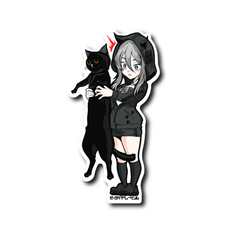 のびのびー猫(白フチ)