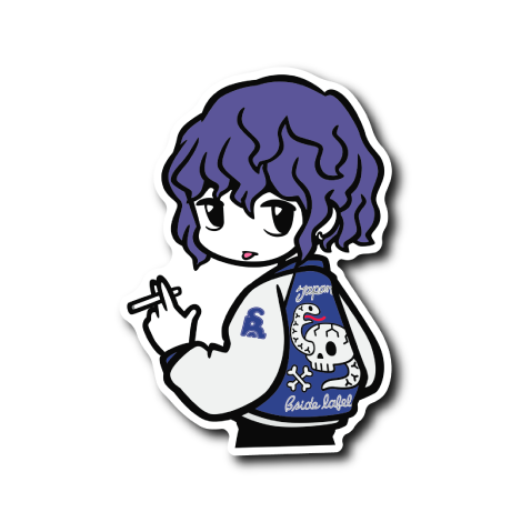 スカジャンスモーカー(紫髪)