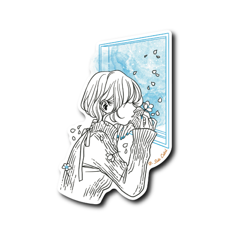 窓際の彼女(青)