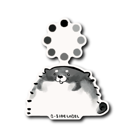 ローディング芦雪犬(黒)
