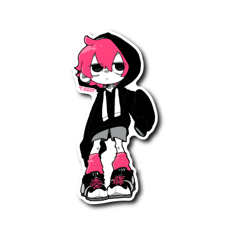 ゆるだぼジト目パーカー(黒服)