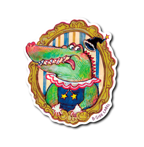 額縁のワニ