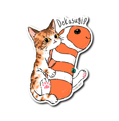 猫と友達のチンアナゴ(茶･赤白)
