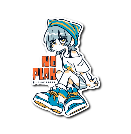 猫耳ニット帽NO PLAN(橙文字)
