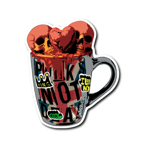 デザインカップ(茶ドクロ)