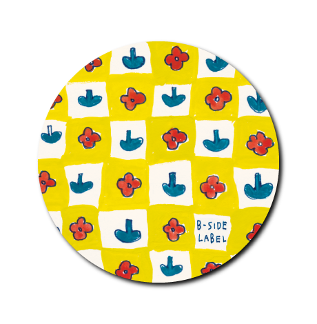 丸型お花チェック(黄)