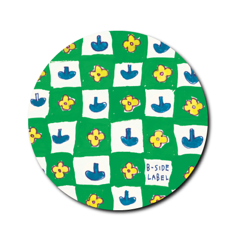 丸型お花チェック(緑)