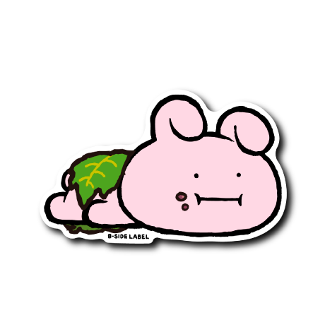 (うさぎ企画)真顔桜餅うさぎ(うつ伏せ)