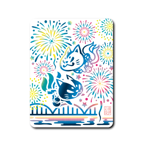 (夏企画)おいなり黒糖手拭い花火