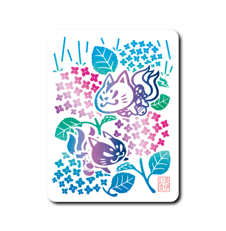 (晴雨企画)おいなり紫陽花手拭い/WEB限定