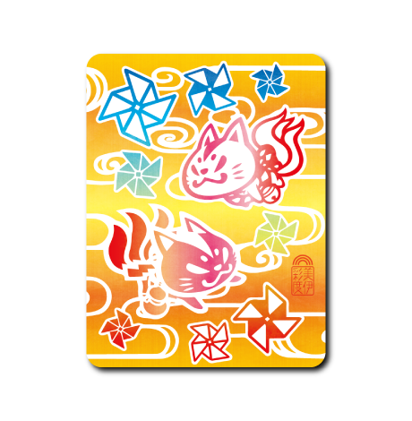 (晴雨企画/晴)おいなり風車手拭い