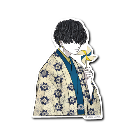 (晴雨企画/晴)風車和柄男子