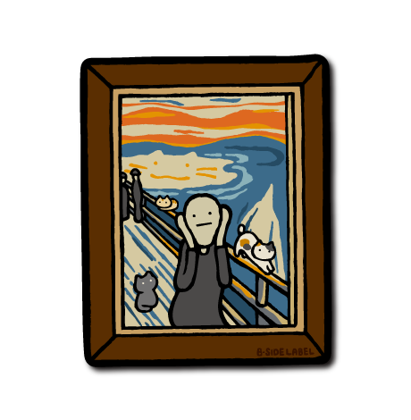 (ネコ企画)真顔絵画叫び 猫が集う橋