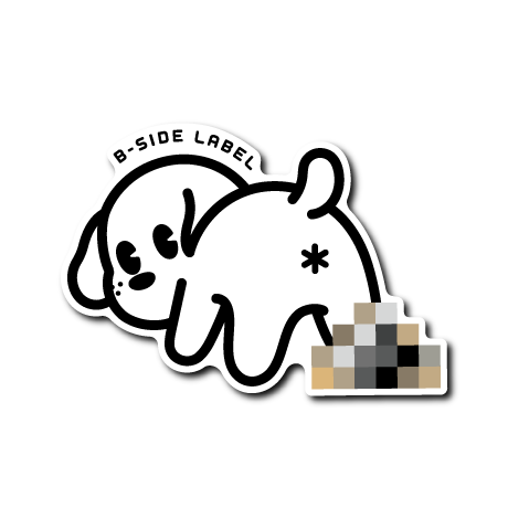 (シンプルアニマル)犬振り向き(モザイク)