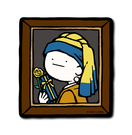 (父の日企画)真顔絵画真珠の耳飾り父の日ver