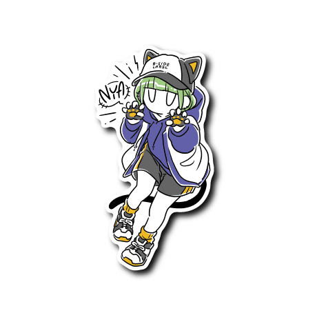 (ネコ企画)デフォ猫ガール(ブルー×オレンジ)