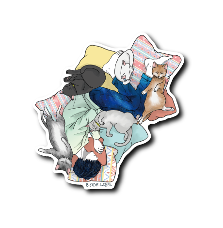 (ネコ企画)猫と昼寝男子