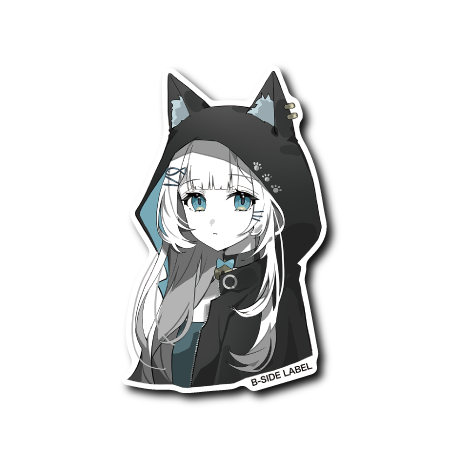 (ネコ企画)モノクロ緑目猫女子