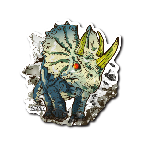 (恐竜)トリケラトプス(青緑)