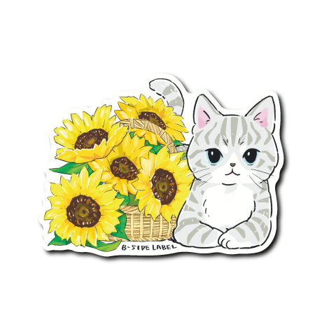 にゃんポ〜ズ4)猫7月ひまわり(サバ白) – B-SIDE LABEL