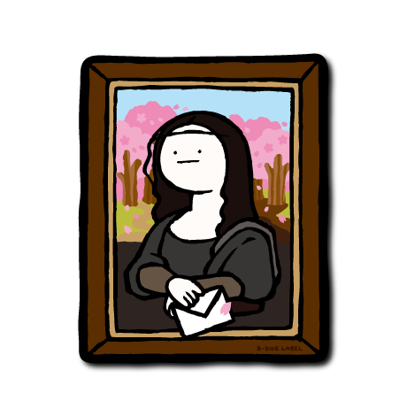 (春企画)絵画黒髪黒服桜景色