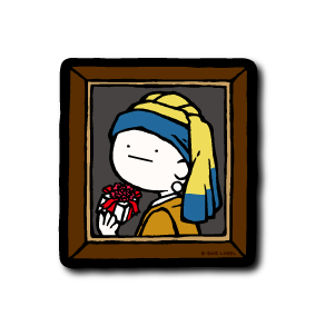 (母の日企画)真顔絵画真珠の耳飾り母の日ver