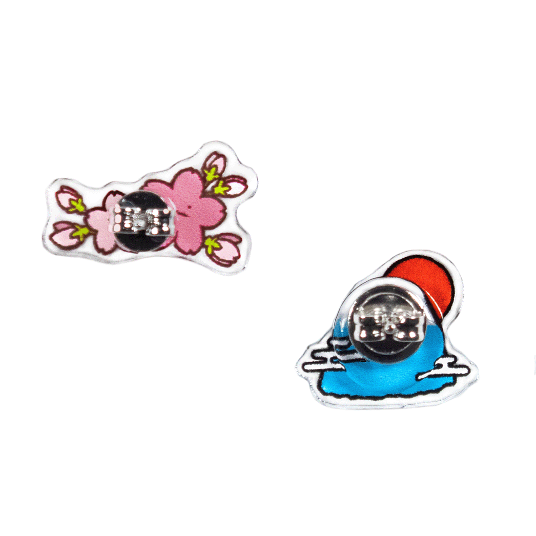 富士山と桜/ピアス2個セット