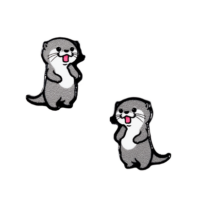 直立カワウソ/ピアス2個セット