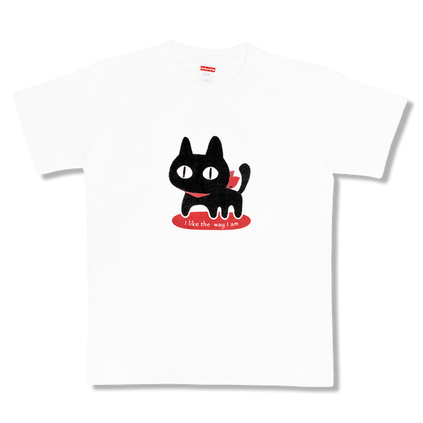 鋭目ネコ(白)/Tシャツ