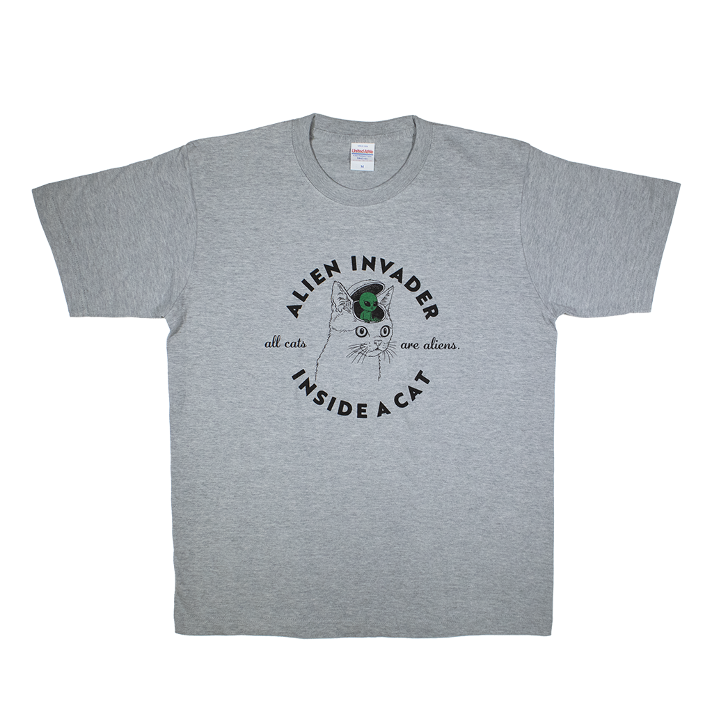 ネコ宇宙人(グレー)/Tシャツ