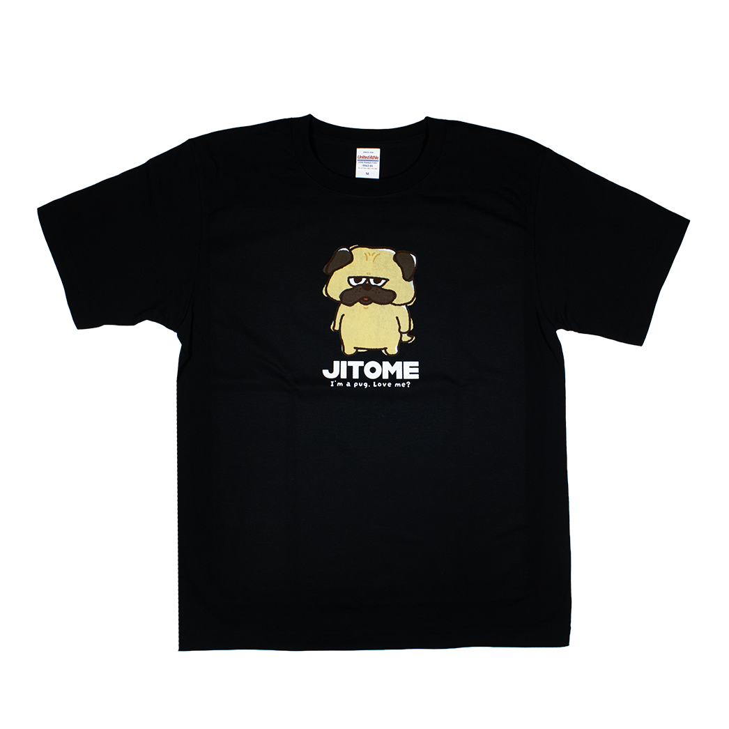 ジト目犬(黒)/Tシャツ