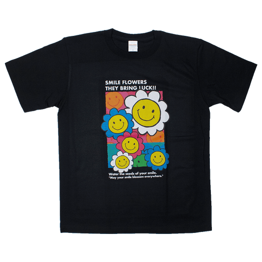 スマイルフラワー(黒)/Tシャツ
