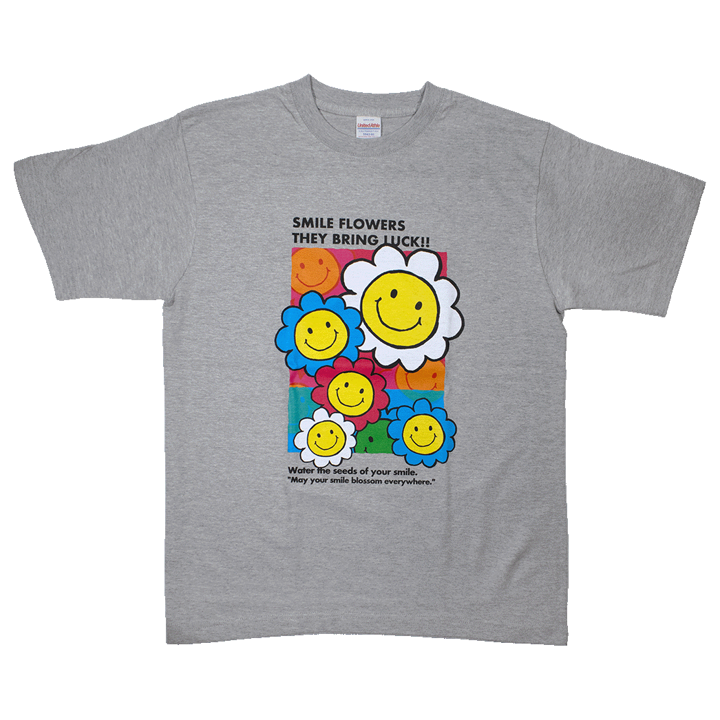 スマイルフラワー(グレー)/Tシャツ