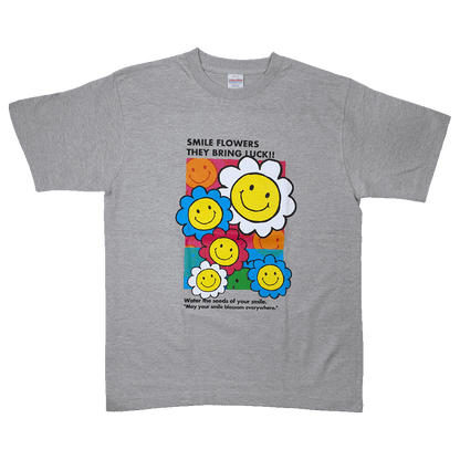 スマイルフラワー(グレー)/Tシャツ